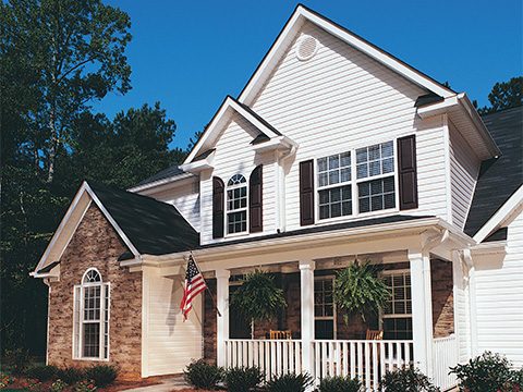 House with white lap siding