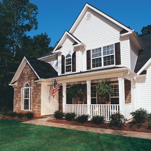 House with white lap siding