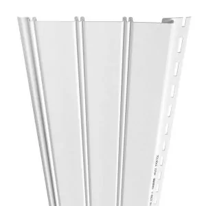White beaded vinyl soffit
